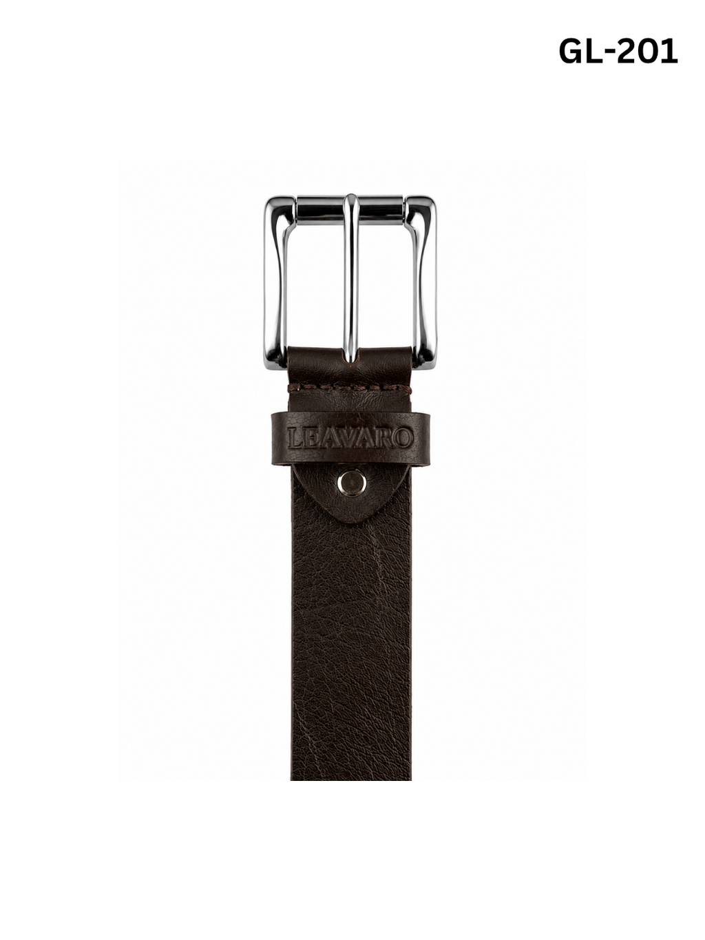 Grain Leather Belt with Zinc Alloy Buckle