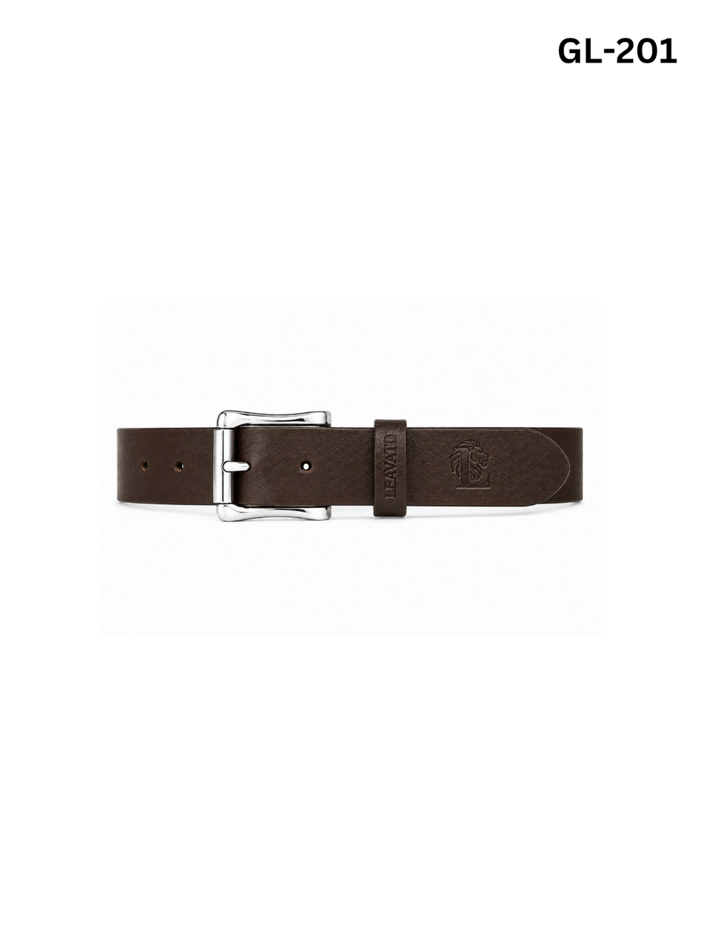 Grain Leather Belt with Zinc Alloy Buckle