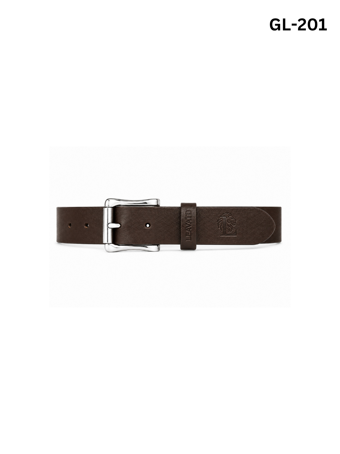 Grain Leather Belt with Zinc Alloy Buckle