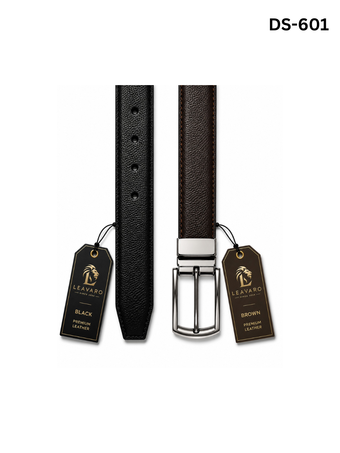Double Sided Milled Leather Belt with Zinc Alloy Buckle DS-601