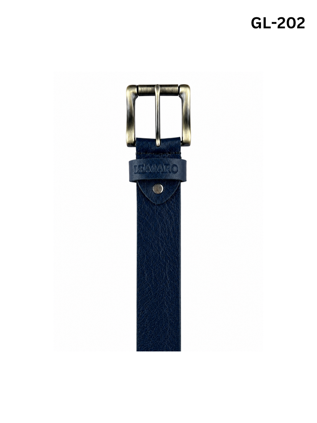 Grain Leather Belt with Zinc Alloy Buckle