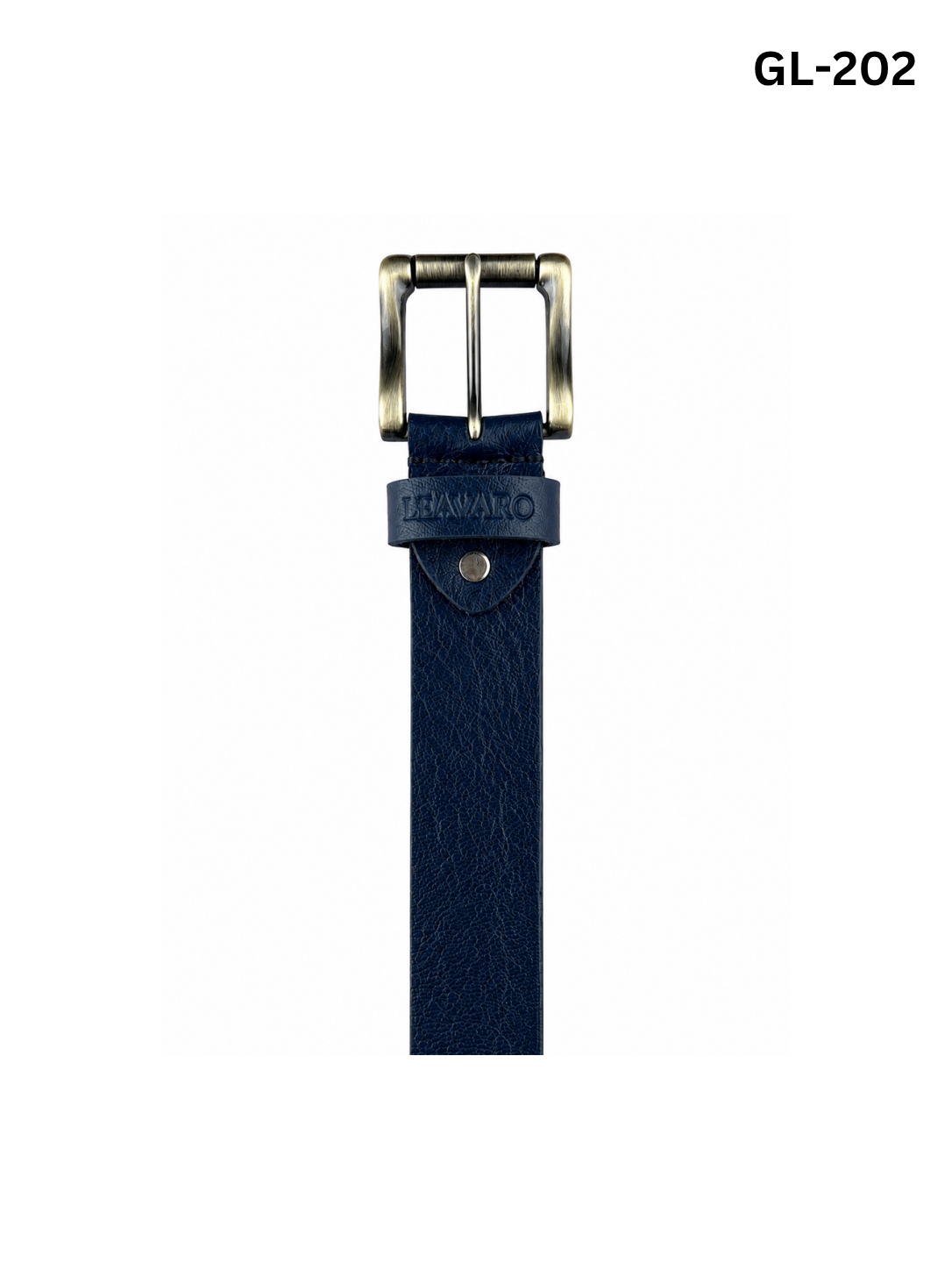 Grain Leather Belt with Zinc Alloy Buckle